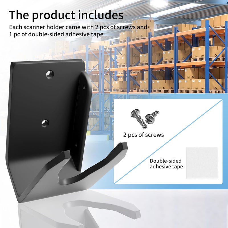 LIENIAO Scanner Holder for Desk Barcode Scanner for Motorola Symbol Zebra Honeywell Barcode Scanner Holder LS2208 DS3608 1300G with Screws & Adhesive Tape (4) - Image 3